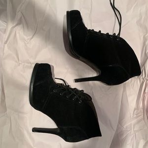Black suede luxury rebel booties